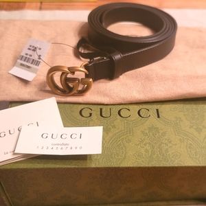 Black Authentic Gucci Leather belt, size 120